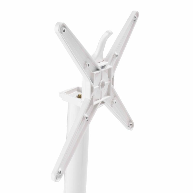 Table carré haute (60x60 cm) inclinable en HPL avec pied blanc