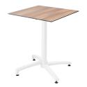 Table carré (60x60 cm) inclinable en HPL avec pied blanc