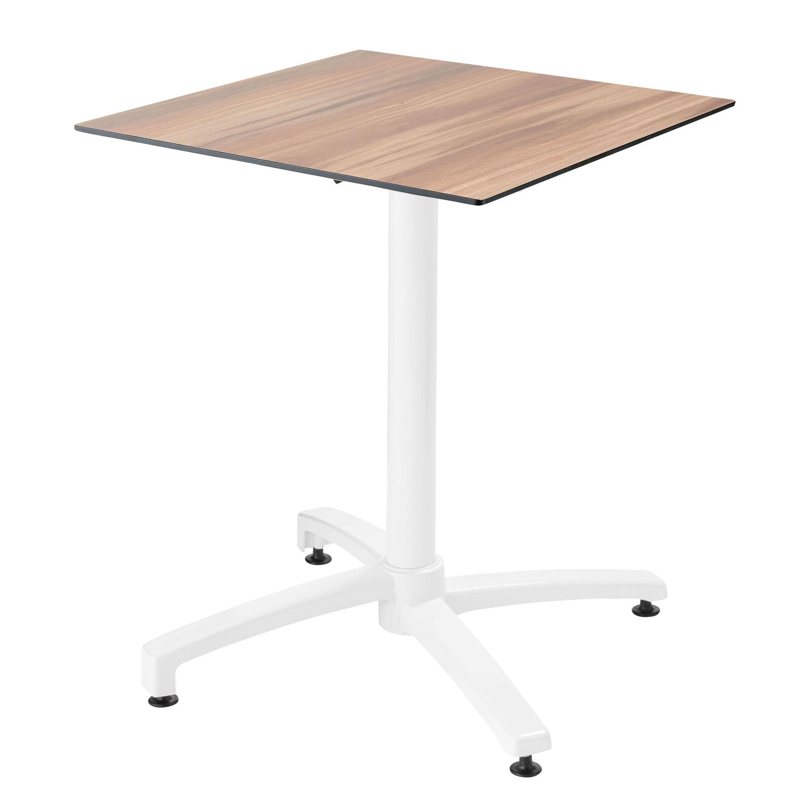 Table carré (60x60 cm) inclinable en HPL avec pied blanc