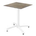 Table carré (60x60 cm) inclinable en HPL avec pied blanc