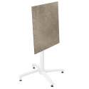 Table carré (60x60 cm) inclinable en HPL avec pied blanc