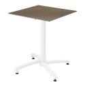 Table carré (60x60 cm) inclinable en HPL avec pied blanc