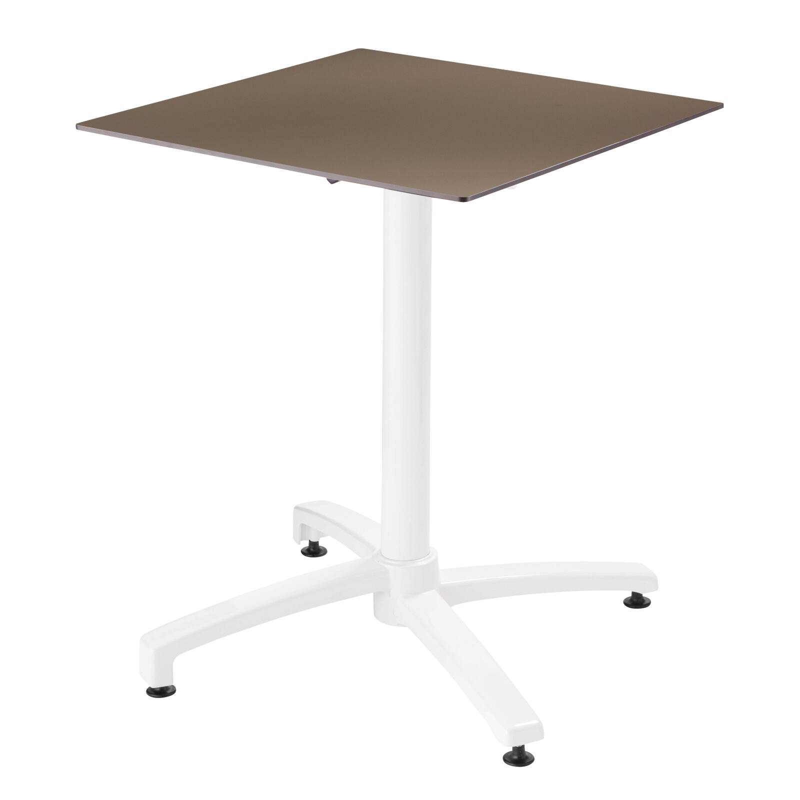 Table carré (60x60 cm) inclinable en HPL avec pied blanc