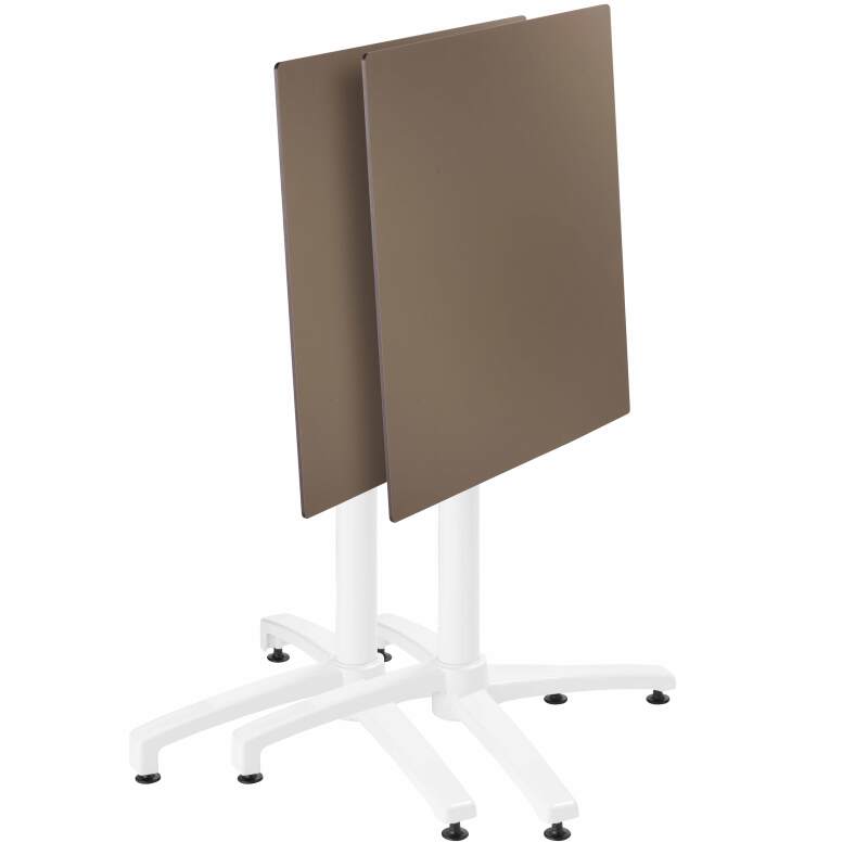 Table carré (60x60 cm) inclinable en HPL avec pied blanc (2/6)