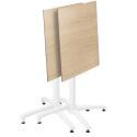 Table carré (60x60 cm) inclinable en HPL avec pied blanc