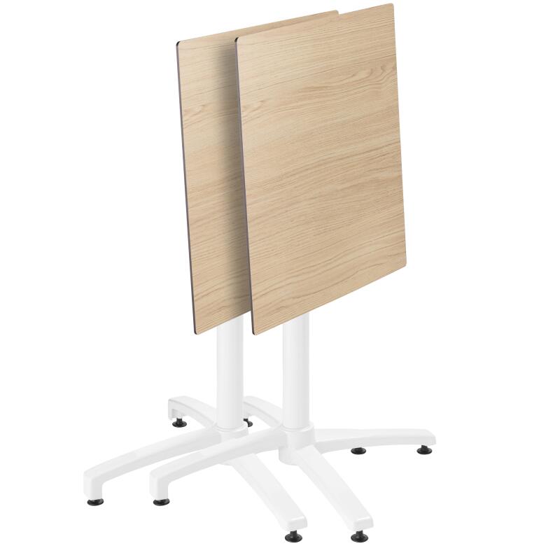Table carré (60x60 cm) inclinable en HPL avec pied blanc (2/7)