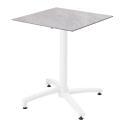 Table carré (60x60 cm) inclinable en HPL avec pied blanc