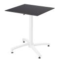 Table carré (60x60 cm) inclinable en HPL avec pied blanc