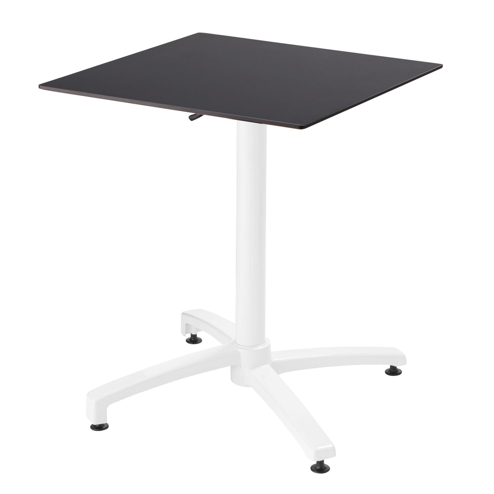 Table carré (60x60 cm) inclinable en HPL avec pied blanc