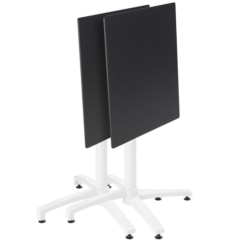 Table carré (60x60 cm) inclinable en HPL avec pied blanc