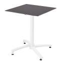 Table carré (60x60 cm) inclinable en HPL avec pied blanc