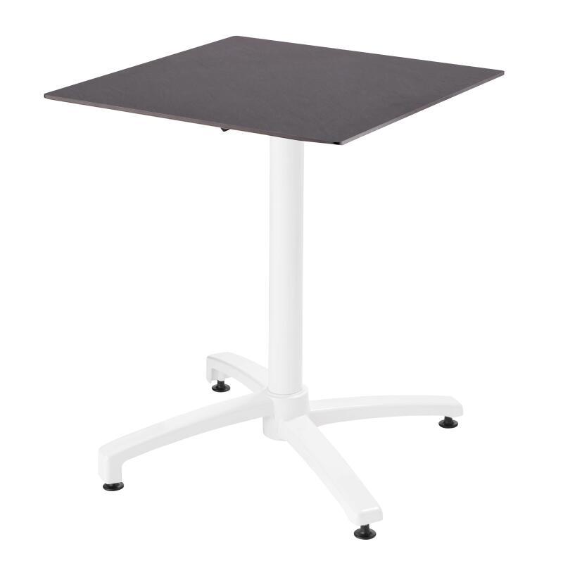 Table carré (60x60 cm) inclinable en HPL avec pied blanc