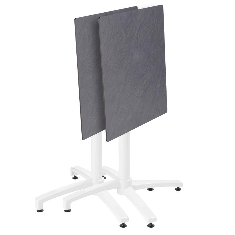 Table carré (60x60 cm) inclinable en HPL avec pied blanc (2/6)