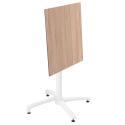 Table carré (60x60 cm) inclinable en HPL avec pied blanc