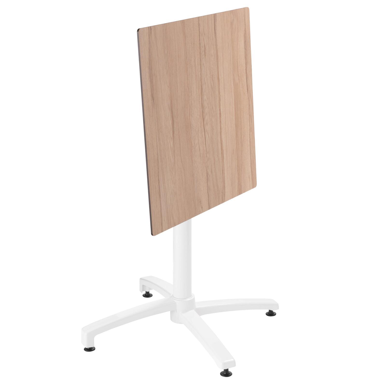 Table carré (60x60 cm) inclinable en HPL avec pied blanc