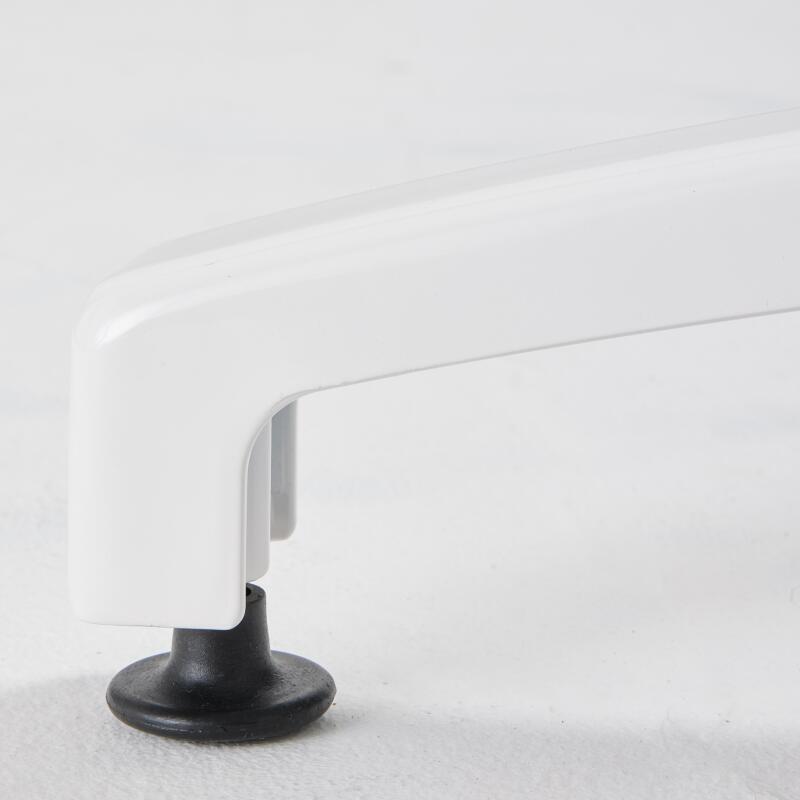 Table carré (60x60 cm) inclinable en HPL avec pied blanc