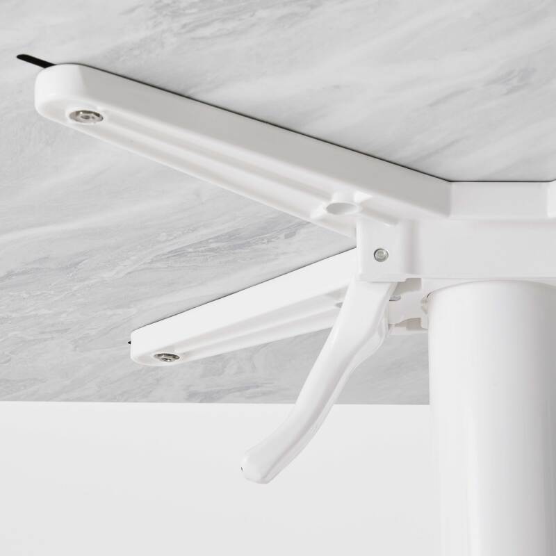 Table carré (60x60 cm) inclinable en HPL avec pied blanc (6/8)