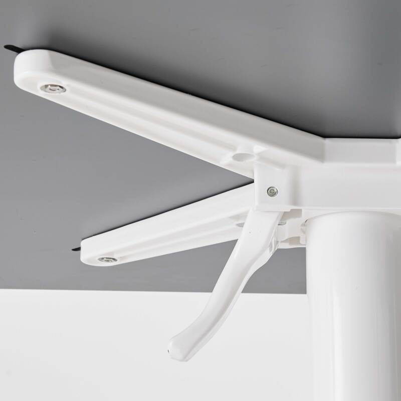 Table carré (60x60 cm) inclinable en HPL avec pied blanc