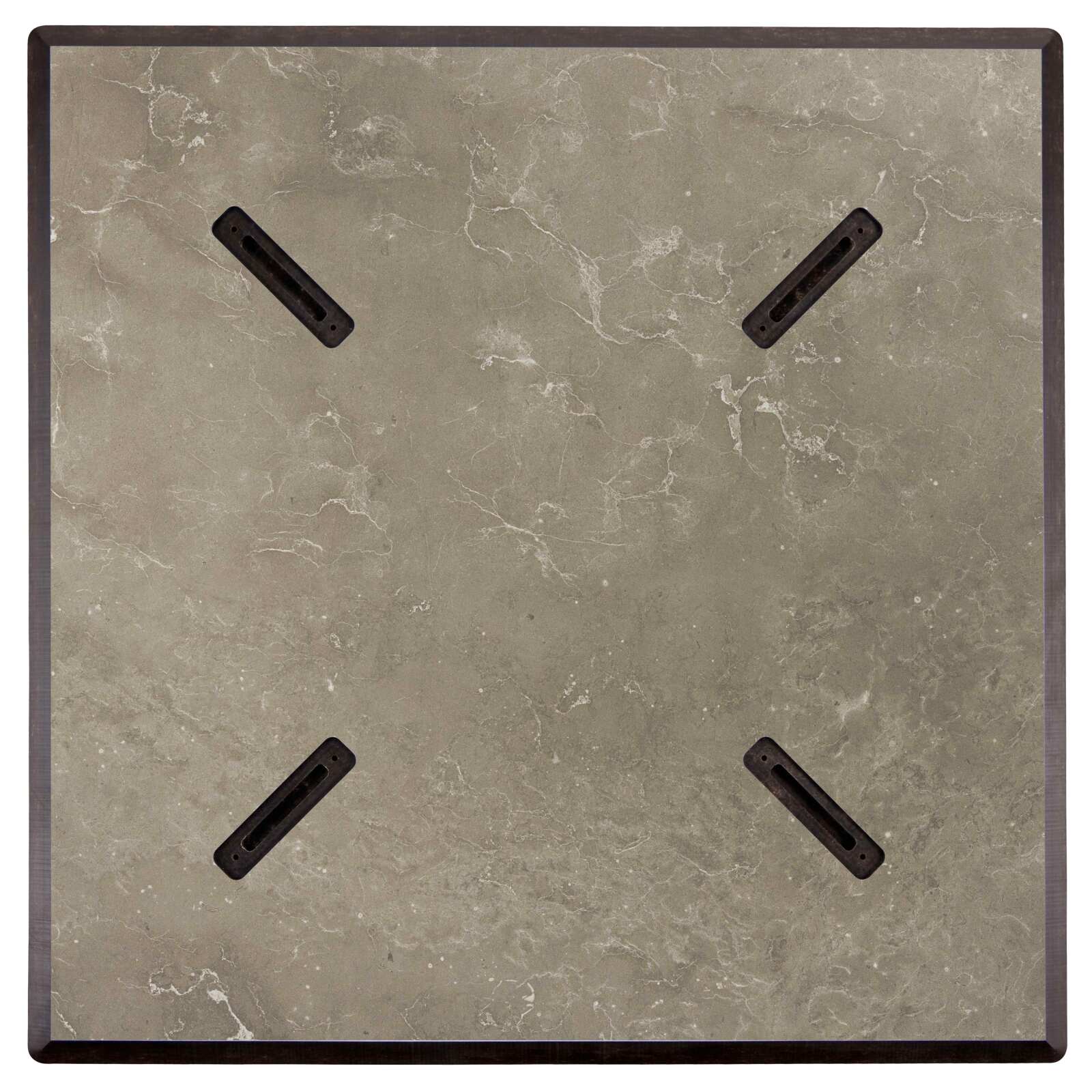 Table carré (60x60 cm) inclinable en HPL avec pied blanc