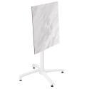 Table carrée (70x70cm) en HPL avec pied blanc inclinable