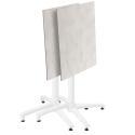 Table carrée (70x70cm) en HPL avec pied blanc inclinable