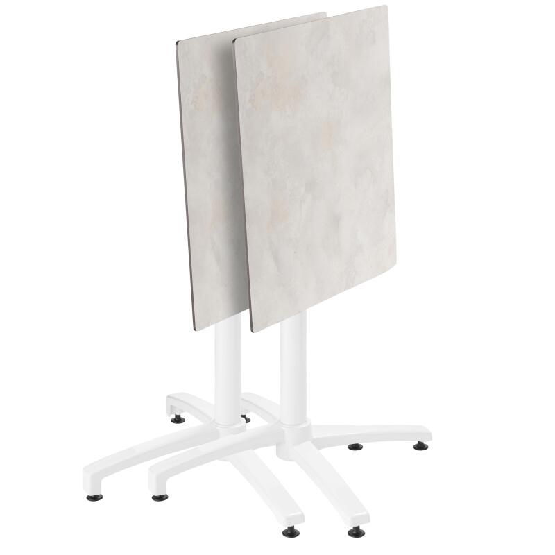 Table carrée (70x70cm) en HPL avec pied blanc inclinable (2/7)