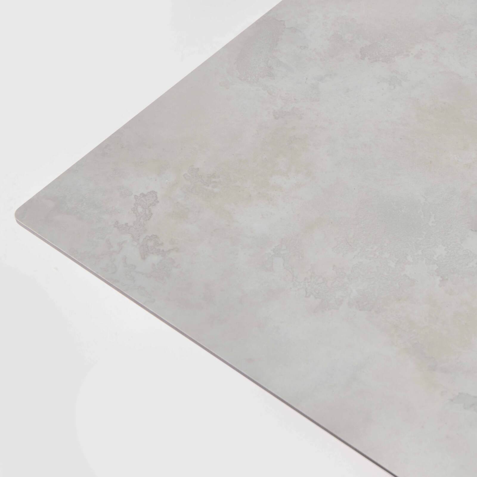 Table carrée (70x70cm) en HPL avec pied blanc inclinable