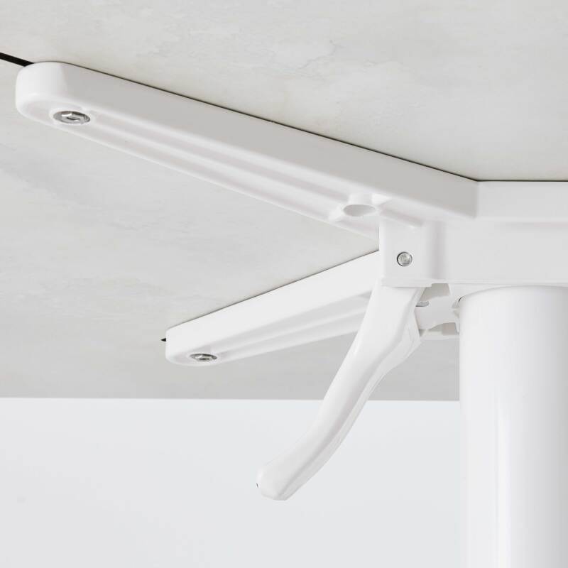 Table carrée (70x70cm) en HPL avec pied blanc inclinable (5/7)