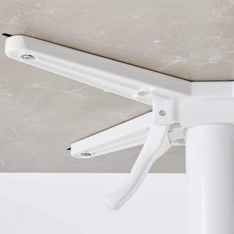 Table carrée (70x70cm) en HPL avec pied blanc inclinable (5/7)