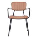 Lot de 2 chaises avec accoudoirs en textile enduit et bois FSC