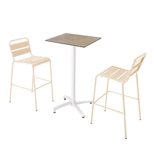 Parasol déporté professionnel 4x3 m rectangulaire inclinable 240g/m² rotatif 360° et 4 dalles lestées | Mobeventpro