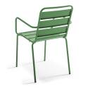 Chaise de terrasse avec accoudoirs en métal