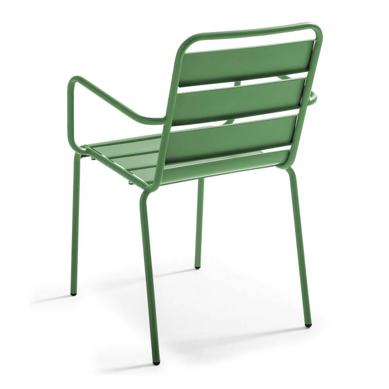 Chaise de terrasse avec accoudoirs en métal