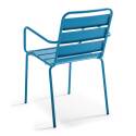 Chaise de terrasse avec accoudoirs en métal