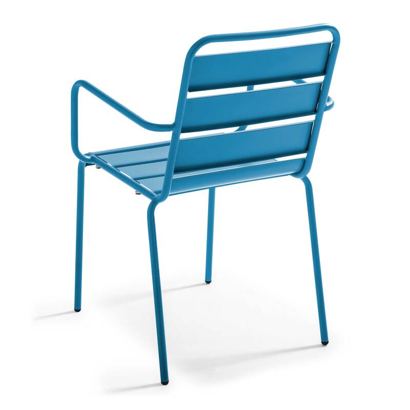 Chaise de terrasse avec accoudoirs en métal