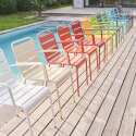 Chaise de terrasse avec accoudoirs en métal