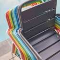 Chaise de terrasse avec accoudoirs en métal