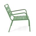 Fauteuil de terrasse bas en métal