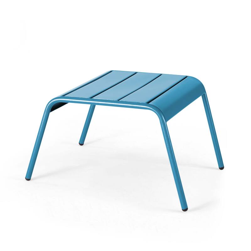 Ensemble fauteuil de terrasse bas + repose-pied en métal