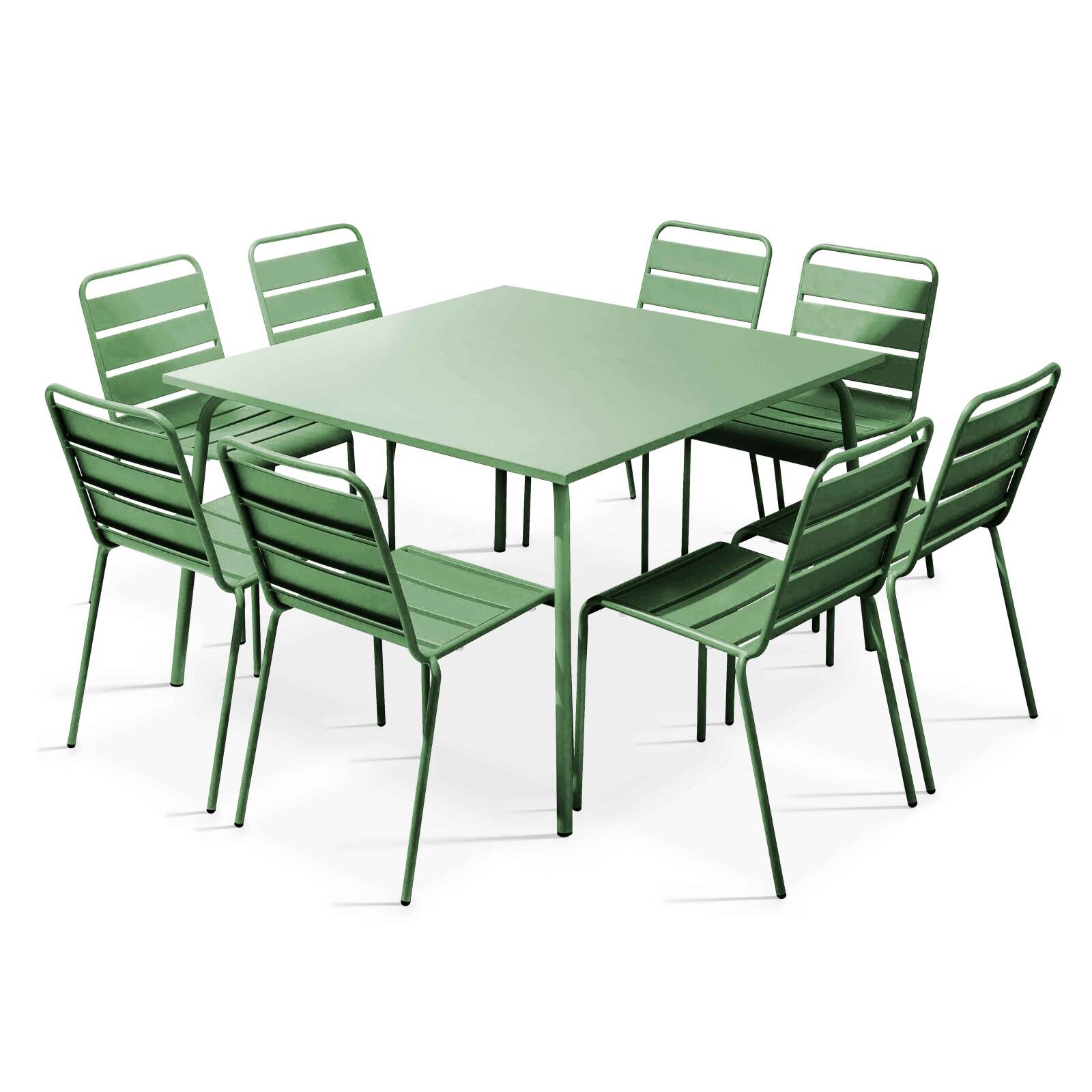 Table carrée en métal (120 cm) - 8 places