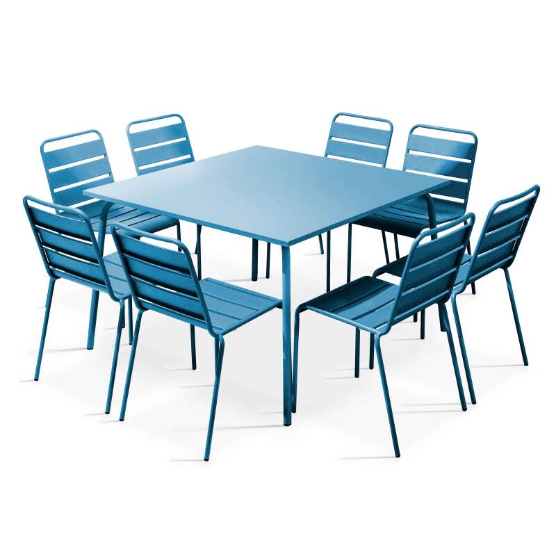Table carrée en métal (120 cm) - 8 places (109/110)
