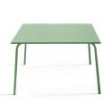 Ensemble table carrée 120 cm et 8 fauteuils en métal