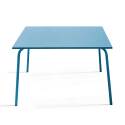 Ensemble table carrée 120 cm et 8 fauteuils en métal