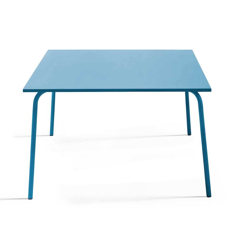Ensemble table carrée 120 cm et 8 fauteuils en métal