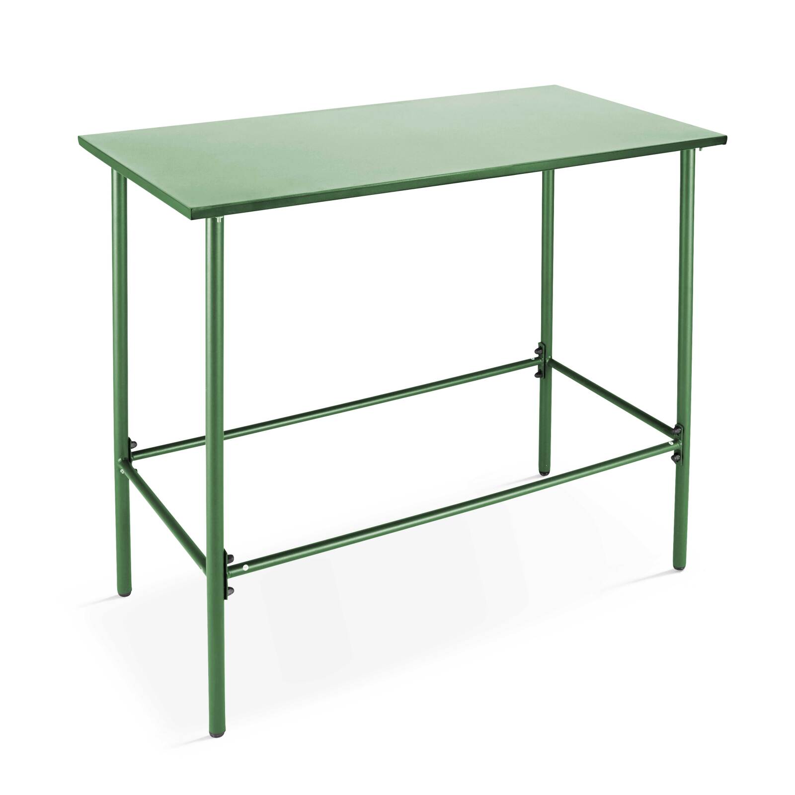 Table haute rectangulaire en métal 120 cm - 6 places