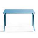Ensemble table rectangulaire 120 cm et 4 fauteuils en métal