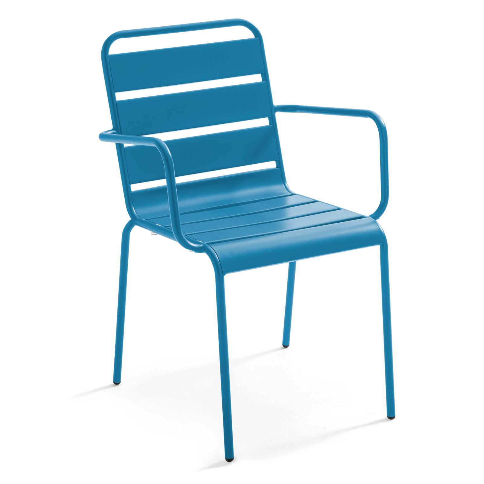 Ensemble table rectangulaire 120 cm et 4 fauteuils en métal