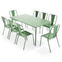 Ensemble table rectangulaire 180 cm et 8 chaises style bistrot