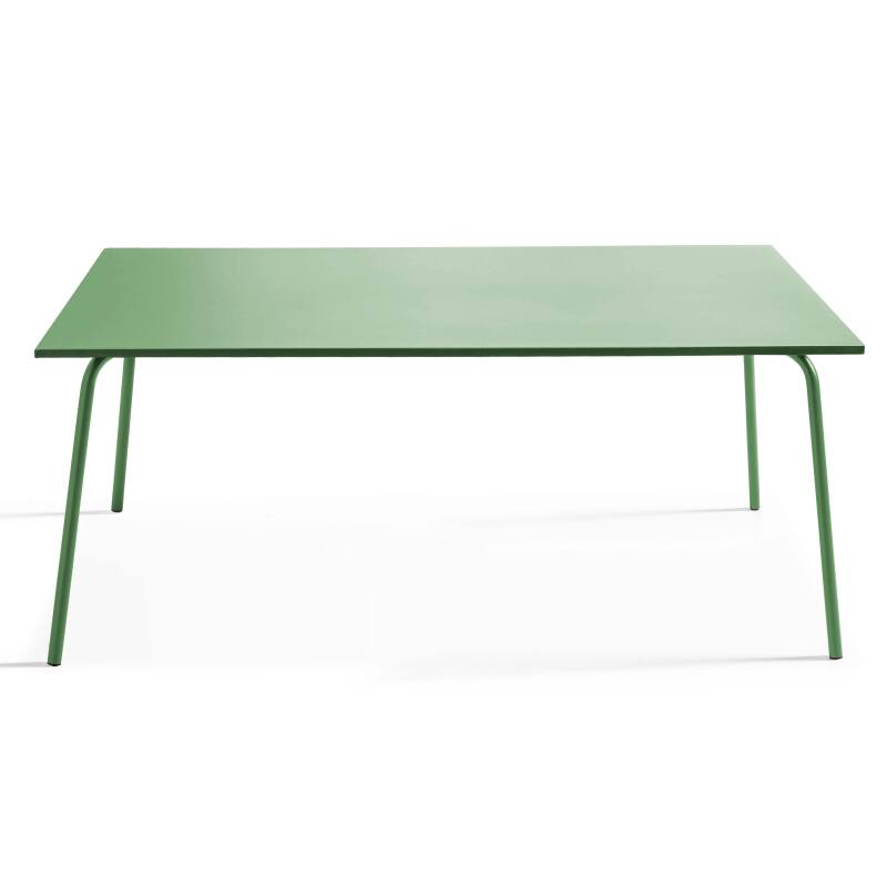 Ensemble table rectangulaire 180 cm et 8 fauteuils en métal