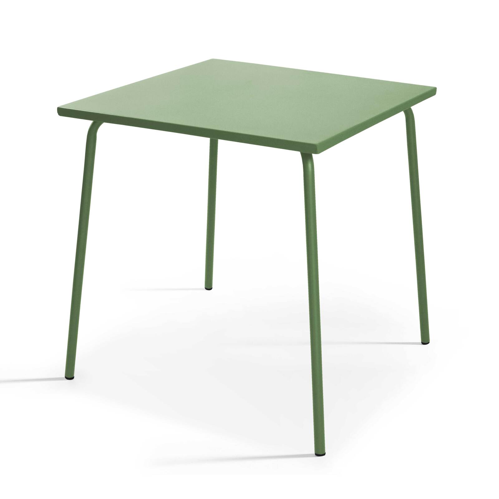 Table de jardin carrée et 2 chaises en acier thermolaqué Table de jardin carrée et 2 chaises en acier thermolaqué